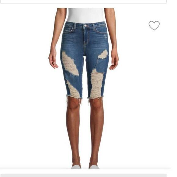 L'AGENCE Pismo Distressed Denim Bermuda Shorts Size 25 NWT - Picture 10 of 10